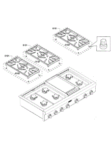 Grates parts for Thermador Gas Cooktop PCG486GD/01 from AppliancePartsPros.com