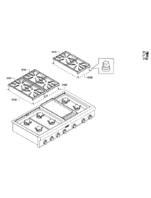 Grates parts for Thermador Gas Cooktop PCG486GD/02 from AppliancePartsPros.com