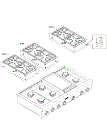 Grates parts for Thermador Gas Cooktop PCG486GD/03 from AppliancePartsPros.com