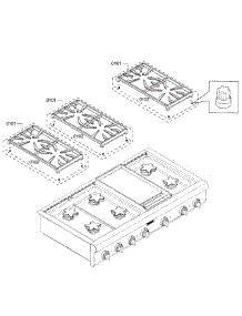 Grates parts for Thermador Gas Cooktop PCG486GD/05 from AppliancePartsPros.com