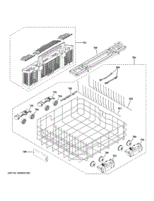 Lower Rack Assembly parts for Ge Dishwasher PDT715SYV0FS from AppliancePartsPros.com