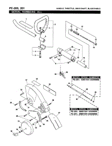 Handle / Throttle Pe-200, 201 parts for Echo Edger PE-200 (07001001-07999999) from AppliancePartsPros.com