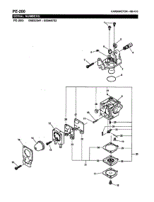Carburetor -Rb-K70 (Pe-200) parts for Echo Edger PE-201 (02001001-02999999) from AppliancePartsPros.com