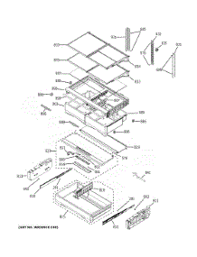 Fresh Food Shelves parts for Ge Bottom-Mount Refrigerator PFE28KYNDFS from AppliancePartsPros.com