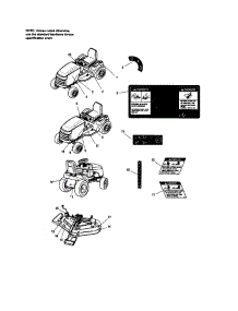 Decals parts for Mtd Front-Engine Lawn Tractor PGT9500 from AppliancePartsPros.com