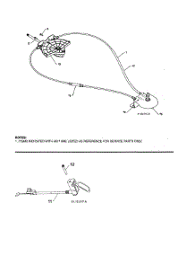 Lever / Cable Rotator / Steer Cable parts for Poulan Gas Snowblower PR624ES-96198004603 from AppliancePartsPros.com