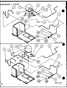 Compressor & Tubing (Spcg360451a / P1105907c) (Spcg360453a / P1105908c) (Spcg360701a / P1105909c) (Spcg360703a / P1105910c) (Spcg360901a / P1105911c) (Spcg360903a / P1105912c) parts for Amana Air Handler PRC3A/P9850401C from AppliancePartsPros.com