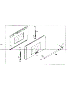 Large Oven Door parts for Thermador Range PRD484ECG02 from AppliancePartsPros.com