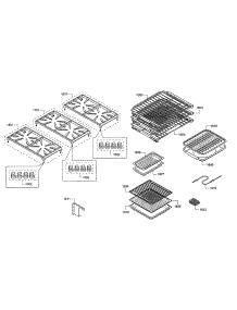 Racks / Grate parts for Thermador Range PRD48JDSGU/02 from AppliancePartsPros.com