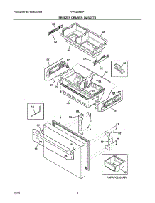 Freezer Drawer, Baskets parts for Frigidaire Side-By-Side Refrigerator PRFC2383AF1 from AppliancePartsPros.com