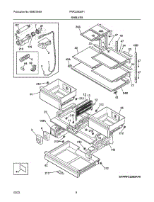 Shelves parts for Frigidaire Side-By-Side Refrigerator PRFC2383AF1 from AppliancePartsPros.com