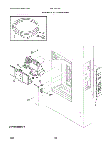 Controls & Ice Dispenser parts for Frigidaire Side-By-Side Refrigerator PRFC2383AF1 from AppliancePartsPros.com