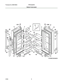 Fresh Foor Door parts for Frigidaire Bottom-Mount Refrigerator PRFC2383AF3 from AppliancePartsPros.com