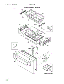Freezer Drawer, Baskets parts for Frigidaire Bottom-Mount Refrigerator PRFG2383AF2 from AppliancePartsPros.com