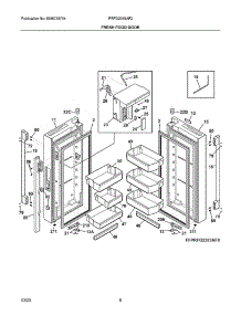 Fresh Food Doors parts for Frigidaire Bottom-Mount Refrigerator PRFG2383AF2 from AppliancePartsPros.com