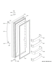 Fresh Food Door parts for Ge Side-By-Side Refrigerator PSB42YSNBSS from AppliancePartsPros.com
