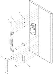 Handles And Trim parts for Maytag Side-By-Side Refrigerator PSD243LGRQ from AppliancePartsPros.com