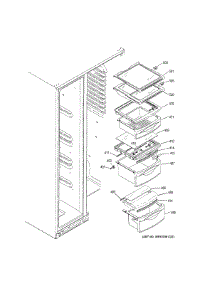 Fresh Food Shelves parts for Ge Side-By-Side Refrigerator PSE25KYHEHFS from AppliancePartsPros.com
