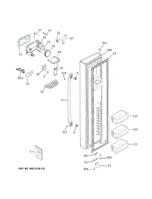 Freezer Door parts for Ge Side-By-Side Refrigerator PSS28KSHNCSS from AppliancePartsPros.com