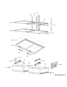 Refrigerator Shelves parts for Ge Bottom-Mount Refrigerator PVD28BYNCFS from AppliancePartsPros.com