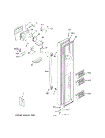 Freezer Door parts for Ge Side-By-Side Refrigerator PZS22MSKPHSS from AppliancePartsPros.com