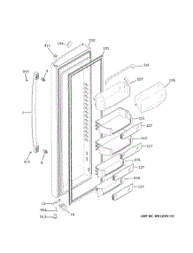 Fresh Food Door parts for Ge Side-By-Side Refrigerator PZS22MYKEHFS from AppliancePartsPros.com