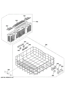 Lower Rack Assembly parts for  Dishwasher QDP555SYN2FS from AppliancePartsPros.com