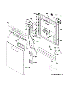 Escutcheon & Door Assembly parts for  Dishwasher QDP555SYN4FS from AppliancePartsPros.com