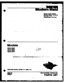 (Qdu-838A) (Qdu-858A) (Qdu-878A) (Qdu-838B) (Qdu-858B) (Qdu-878B) (Qdu-838C) (Qdu-858C) (Qdu-838D) (Qdu-858D) (Qdu-858E) (Qdu-838G) (Qdu-858G) parts for Modern Maid Electric Range QDU-838G from AppliancePartsPros.com