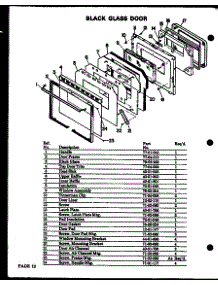 Black Glass Door (Qdu-838) (Qdu-858) (Qdu-878) parts for Modern Maid Electric Range QDU-838G from AppliancePartsPros.com