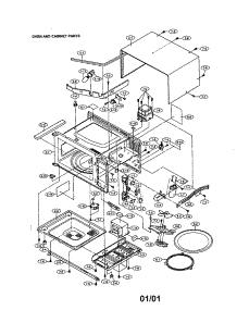 Oven And Cabinet parts for Sharp Countertop Microwave R-305BW from AppliancePartsPros.com