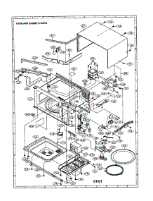 Oven And Cabinet parts for Sharp Countertop Microwave R-318BK from AppliancePartsPros.com