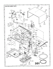 Oven And Cabinet parts for Sharp Countertop Microwave R-3K97 from AppliancePartsPros.com
