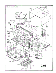 Oven And Cabinet parts for Sharp Countertop Microwave R-3W96 from AppliancePartsPros.com