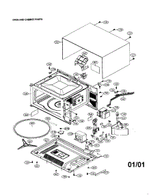 Oven And Cabinet parts for Sharp Countertop Microwave R-405DK from AppliancePartsPros.com
