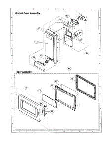 Control Panel,Door Assembly parts for Sharp Countertop Microwave R-410BK from AppliancePartsPros.com