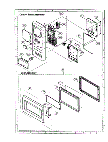Control Panel / Door parts for Sharp Countertop Microwave R-490AW from AppliancePartsPros.com