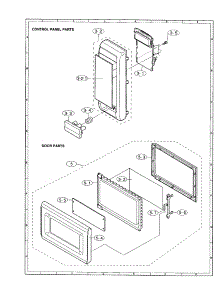 Control Panel And Door parts for Sharp Countertop Microwave R-4A57 from AppliancePartsPros.com