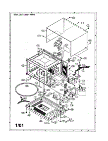 Oven And Cabinet parts for Sharp Countertop Microwave R-501CW from AppliancePartsPros.com