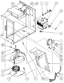 Magnetron And Air Flow parts for Amana Countertop Microwave R350P from AppliancePartsPros.com