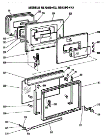 Door parts for Hot Point Electric Range RB739G*K2 from AppliancePartsPros.com
