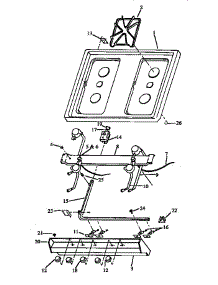 Top And Top Burner Assembly parts for Caloric Gas Range RBK22AA093M-P1142944NW from AppliancePartsPros.com