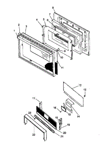 Oven Door And Backguard Assy parts for Caloric Gas Range RBK28FG5-P1143035NL from AppliancePartsPros.com