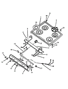 Cooktop parts for Caloric Gas Range RBL39AA0,5/P11417126NL from AppliancePartsPros.com