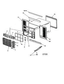 Outer Case Assembly parts for Amana Room Air Conditioner RC05090A1D REV C from AppliancePartsPros.com