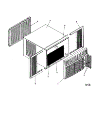 Outer Case Assembly parts for Amana Room Air Conditioner RC08090A1D/PRC08090A1DB from AppliancePartsPros.com