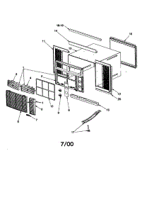 Outer Case Assembly parts for Amana Room Air Conditioner RC09090A1DR REV B from AppliancePartsPros.com