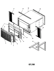 Outer Case Assembly parts for Amana Room Air Conditioner RC14010C2DR REV B from AppliancePartsPros.com
