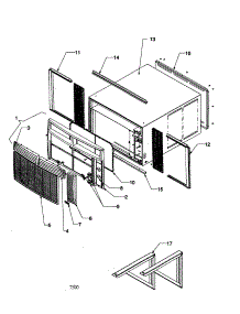 Outercase / Curtains / Front Assembly parts for Amana Room Air Conditioner RC24085C2D REV A from AppliancePartsPros.com