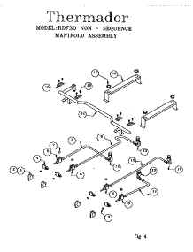 Non-Sequence Manifold Assembly parts for Thermador Range RDF30QB (9708 & UP) from AppliancePartsPros.com